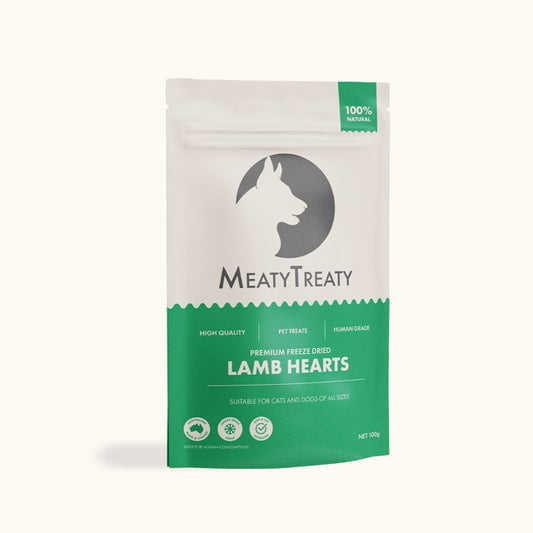 Meaty Treaty Lamb Hearts Cat & Dog Treats 100g