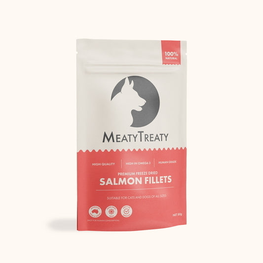 Meaty Treaty Freeze Dried Salmon Fillet Cat & Dog Treats 80g