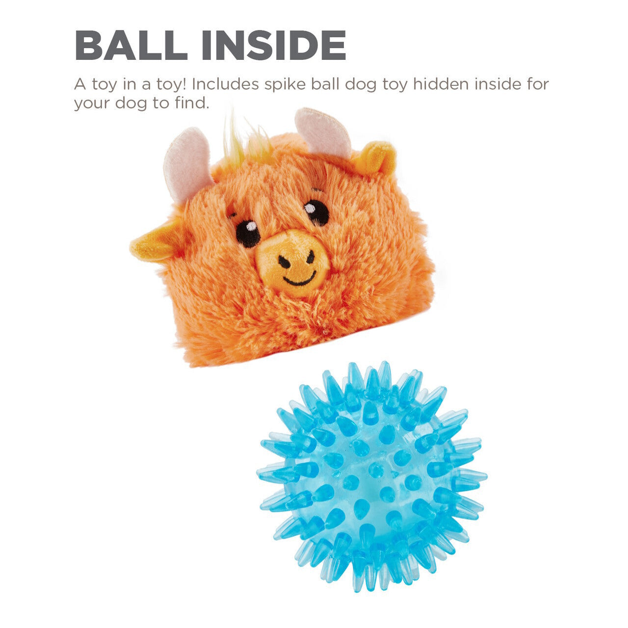 Outward Hound Reversi-Balls 3-in1- Plush & Ball Dog Toy - Yak