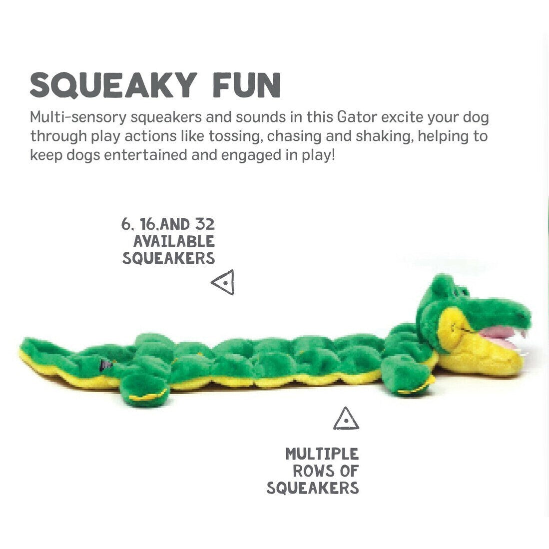 Outward Hound Squeaker Matz Dog Toy - Mini Gator