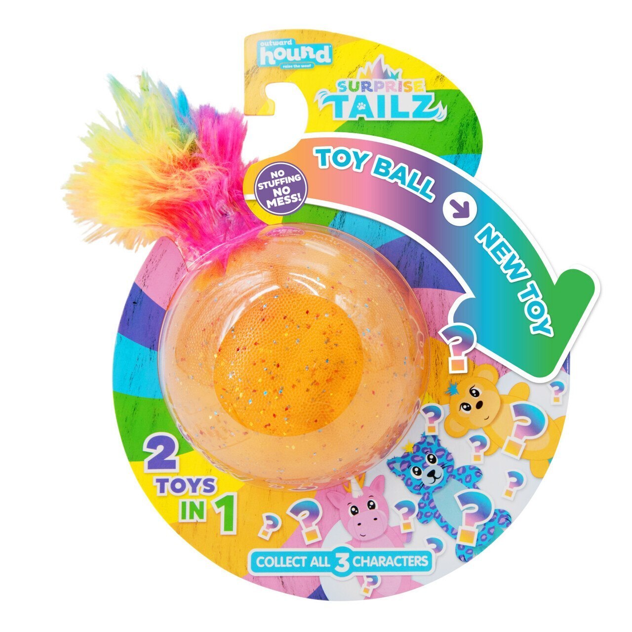 Outward Hound 2-in-1 Surprize Tailz Ball & Plush Toy