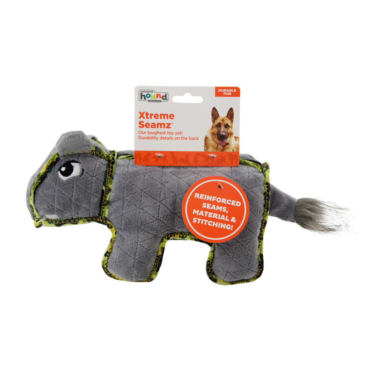 Outward Hound Xtreme Seamz Hippo Squeaker Dog Toy