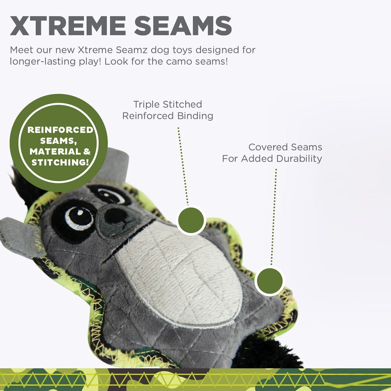 Outward Hound Xtreme Seamz Lemur Squeaker Dog Toy