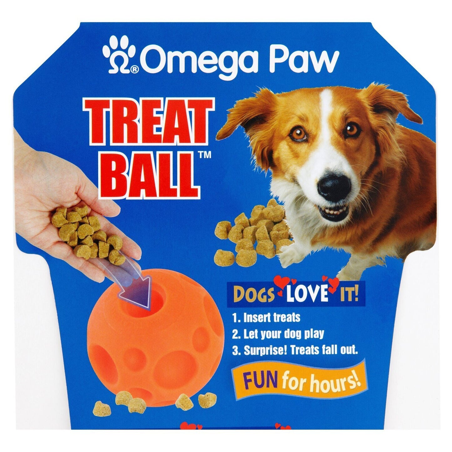 Omega Paw Tricky Treat Ball Treat & Food Dispensing Dog Toy