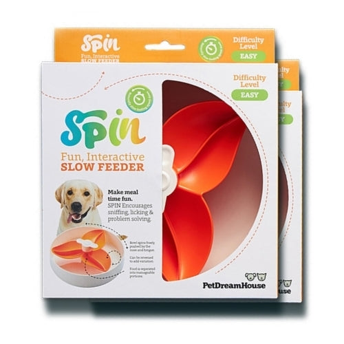 PetDreamHouse SPIN Interactive Slow Feeder Pet Bowl - Bougainvillea