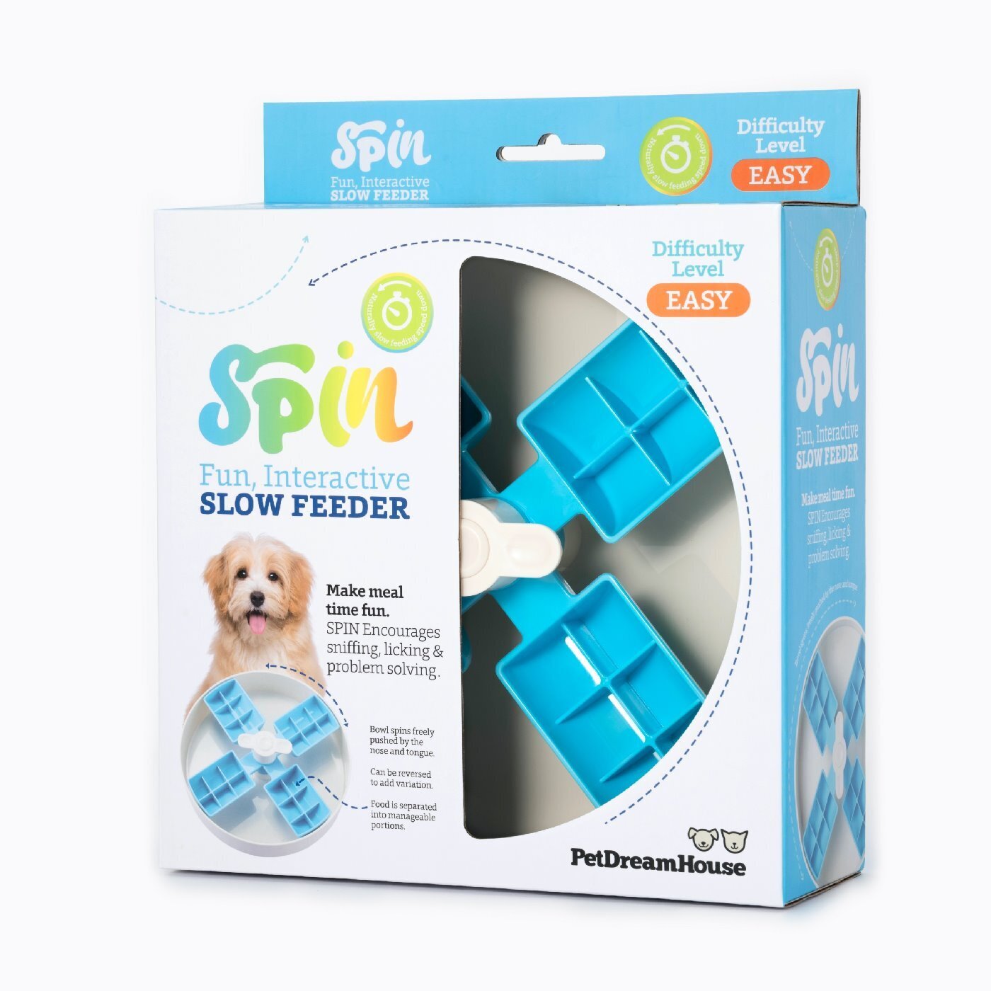 PetDreamHouse SPIN Interactive Slow Feeder Pet Bowl - Windmill