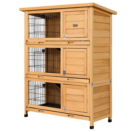 i.Pet Rabbit Hutch 91.5cm x 46cm x 116.5cm Chicken Coop Large House Cage Run Wooden Bunny Outdoor - Mega Pet Store