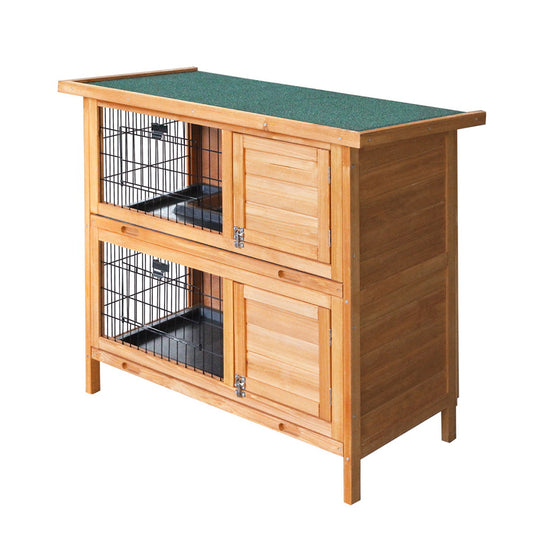 i.Pet Rabbit Hutch 91.5cm x 45cm x 82cm Chicken Coop Large Wooden House Run Cage Pet Bunny - Mega Pet Store