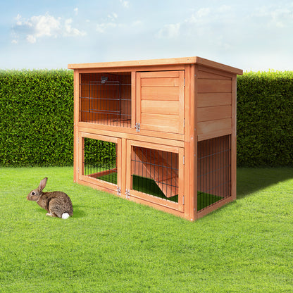 i.Pet Chicken Coop 88cm x 40cm x 76cm Rabbit Hutch Large House Run Wooden Cage Outdoor