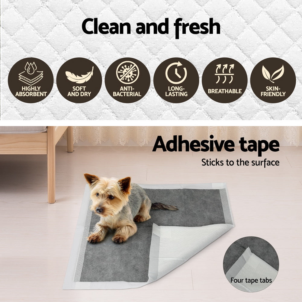 i.Pet Pet Training Pads 200pcs 60x60cm Puppy Dog Toilet Pee Indoor Super Absorbent Grey