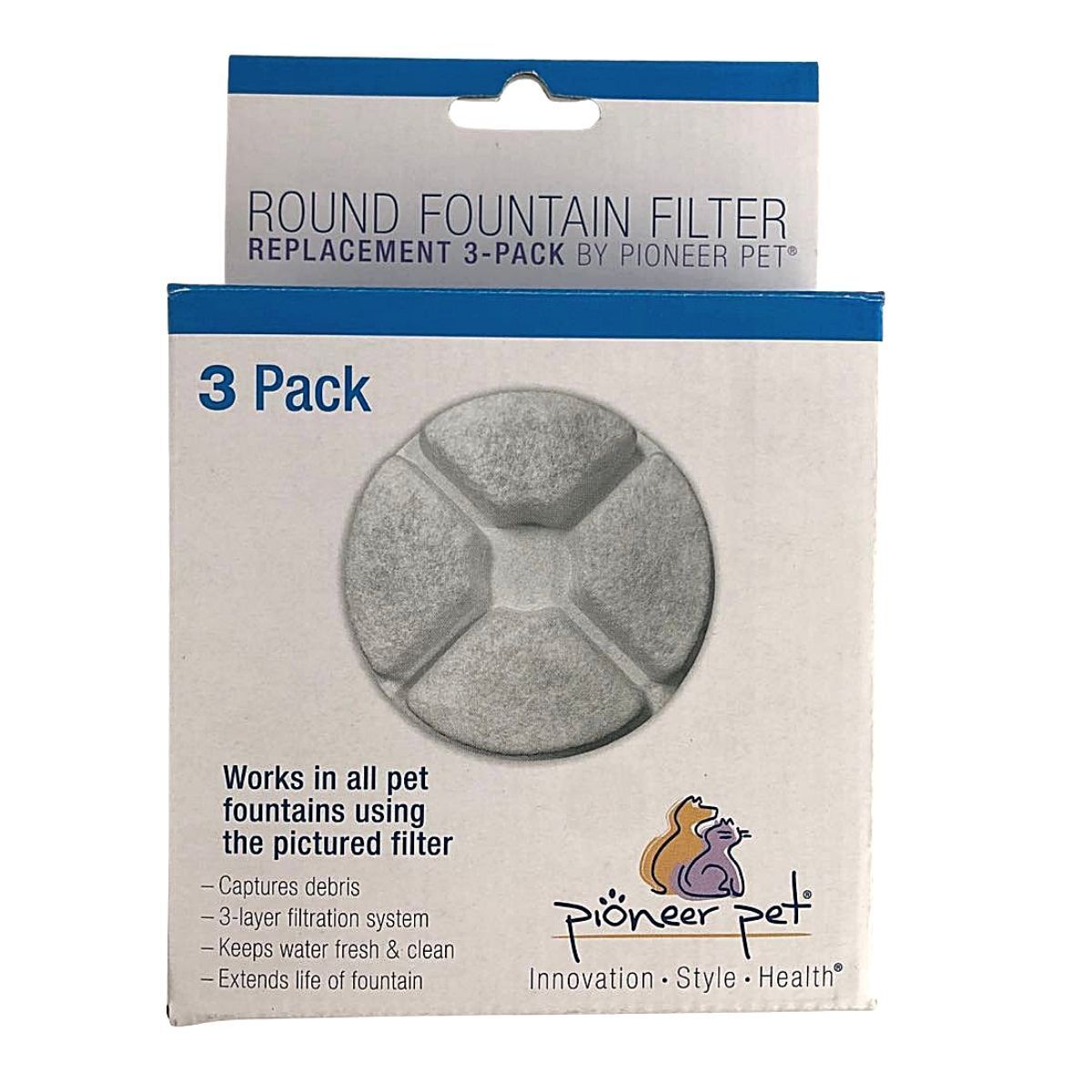 Replacement Filters for the Pioneer Pet Vortex Fountains - Pack of 3