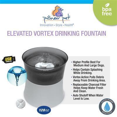 Pioneer Pet Vortex Elevated Water Fountain for Cats & Dogs 3.7 Litres