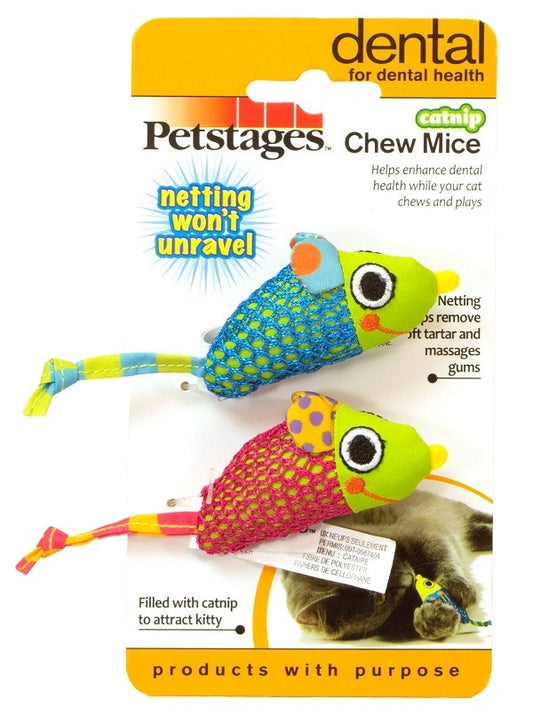 Petstages Catnip Chew Mice Cat Toys