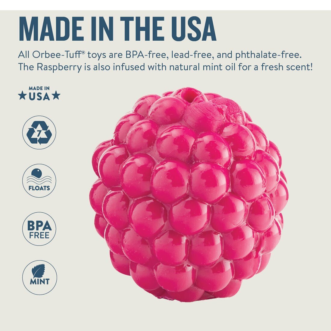 Planet Dog Orbee-Tuff Raspberry Treat Dispensing Dog Chew Toy