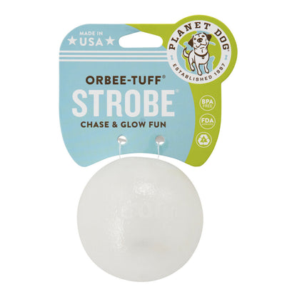 Planet Dog Orbee-Tuff Flashing Strobe Ball Glow in the Dark Light Up LED Dog Toy