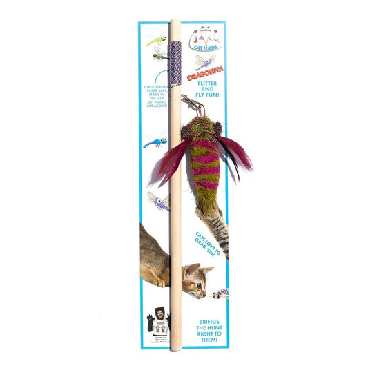 Cat Lures Rod Teaser Cat Toy - Dragonfly