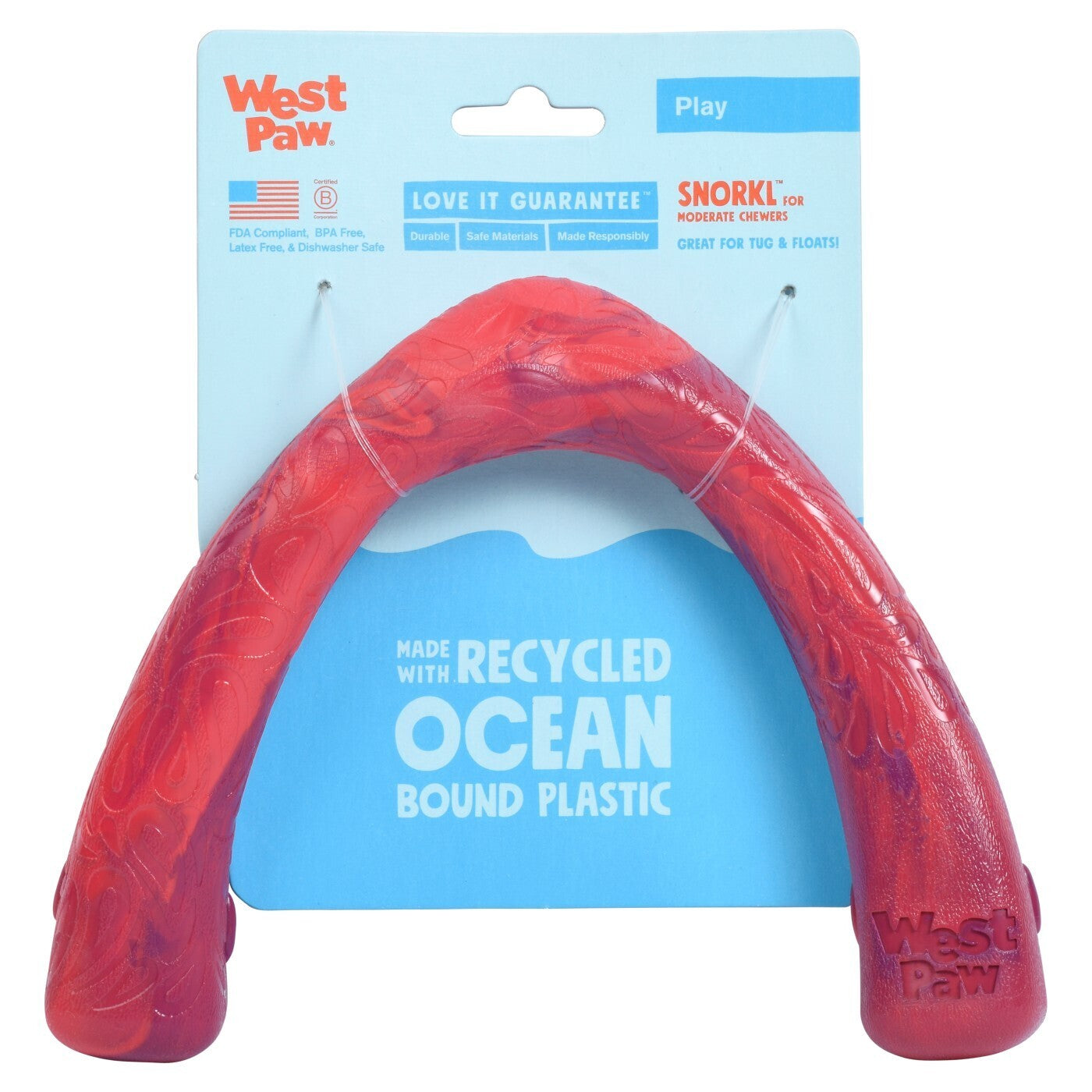 West Paw Seaflex Snorkl Tug & Fetch Dog Toy