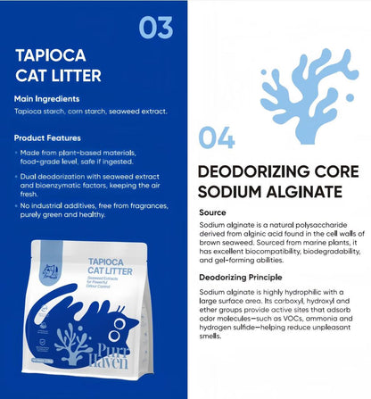 Purr Haven Tapioca Cat Litter | 1 Carton | 6 Packs Per Carton | 2.5kg Per Pack