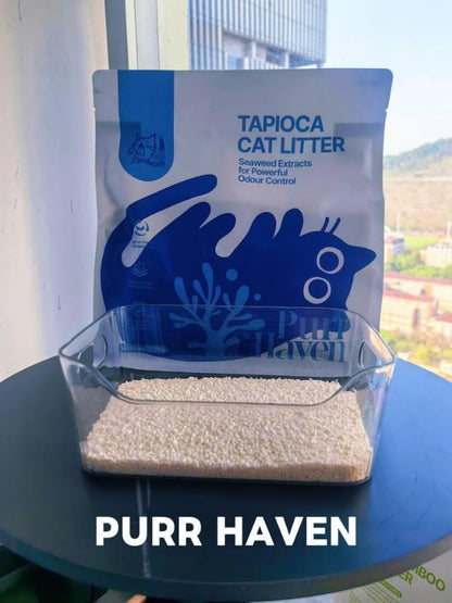 Purr Haven Tapioca Cat Litter | 1 Carton | 6 Packs Per Carton | 2.5kg Per Pack