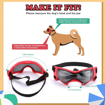 Dog Helmet Goggles, Small and Medium, Red