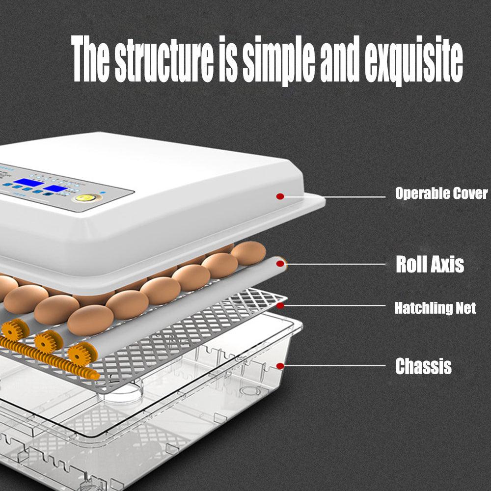 64 Egg Incubator Fully Automatic Digital Thermostat Chicken Eggs Poultry - Mega Pet Store