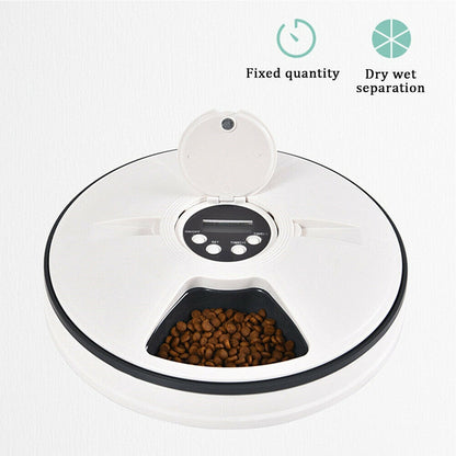 Auto LCD Digital Dog Pet Feeder Dispenser Food Bowl Cat 6 Meal Automatic Program