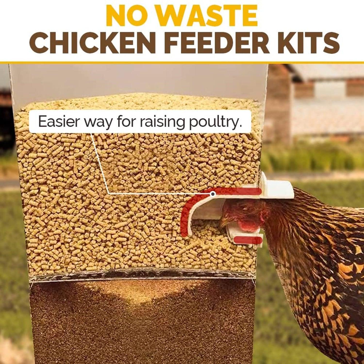 4 Port Chicken Feeder Poultry Feeder DIY Port PVC Gravity Fed Chicken Feeder - Mega Pet Store