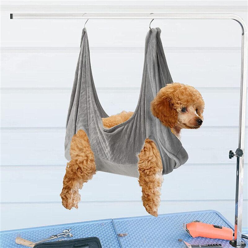 Gray Pet Dog Cat Grooming Bag Hammock Helper Restraint Bags for Bathing Trimming Nail L - Mega Pet Store