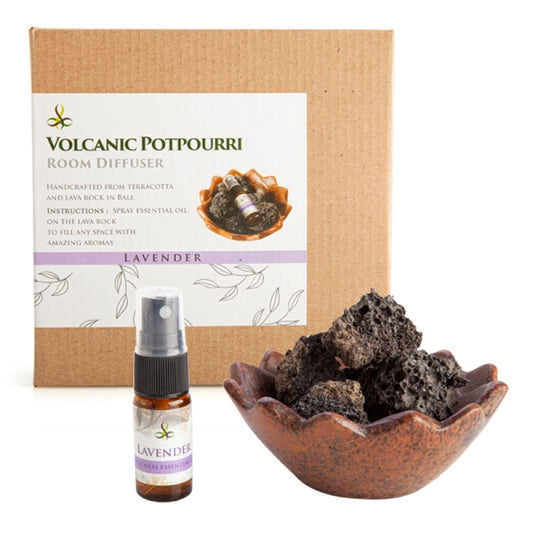 Volcanic Room Diffuser in Terracotta Bowl - Lavender - Mega Pet Store