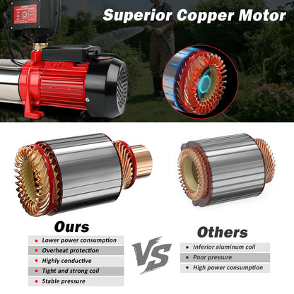 ETOSHA 2000W Garden Water Pump High Pressure 4-Stage Tank Farm Irrigation Pump