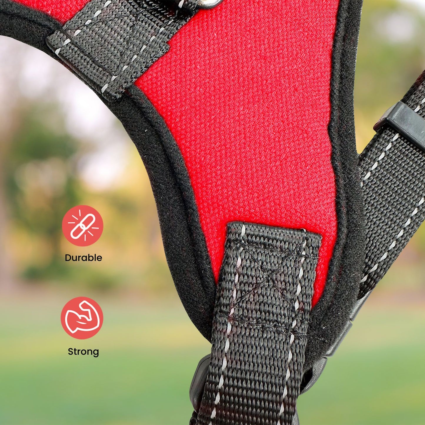 FLOOFI Dog Harness M Size (Red)