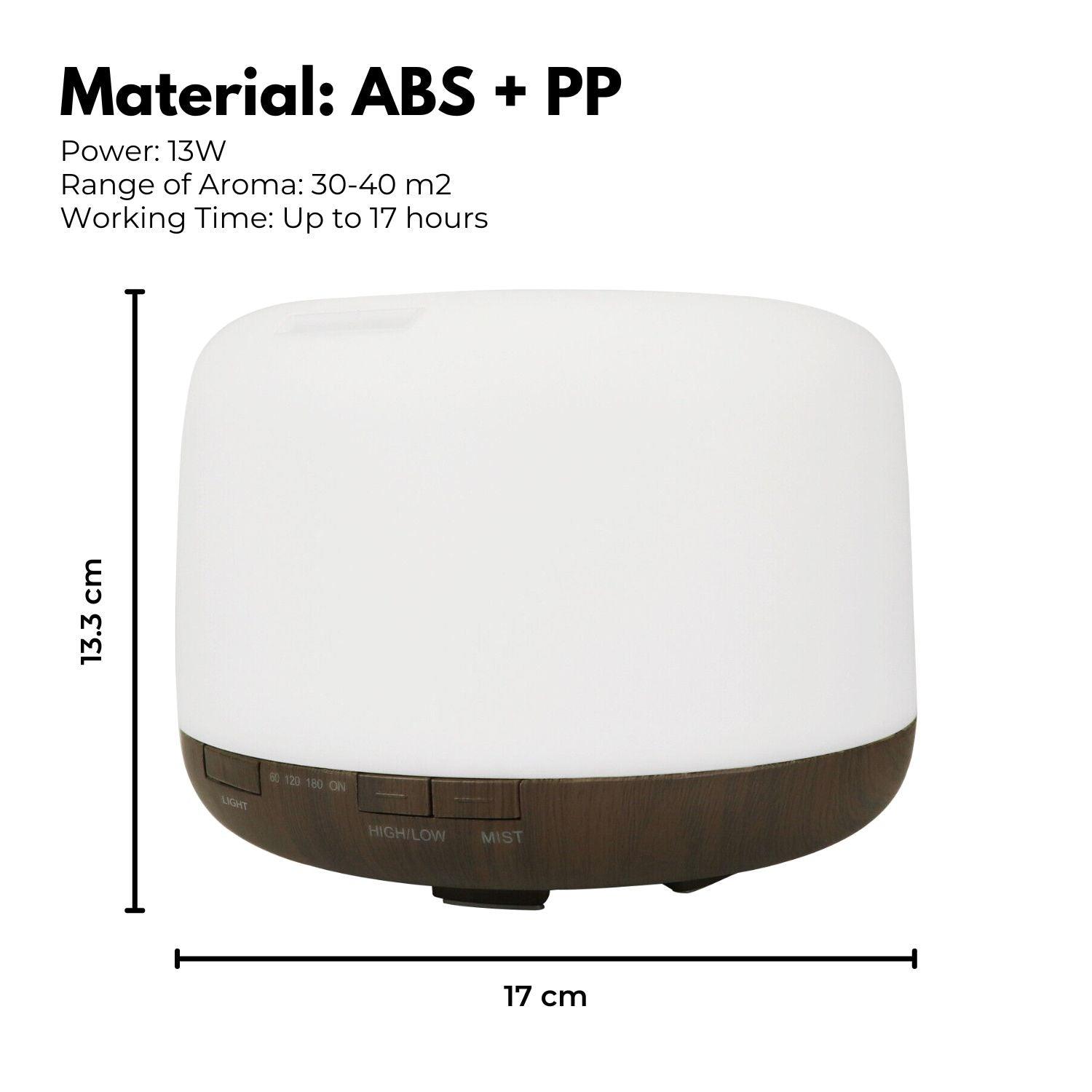 GOMINIMO 5 in1 LED Aromatherapy Essential Oil Diffuser 500ml (Dark Wood Base) - Mega Pet Store
