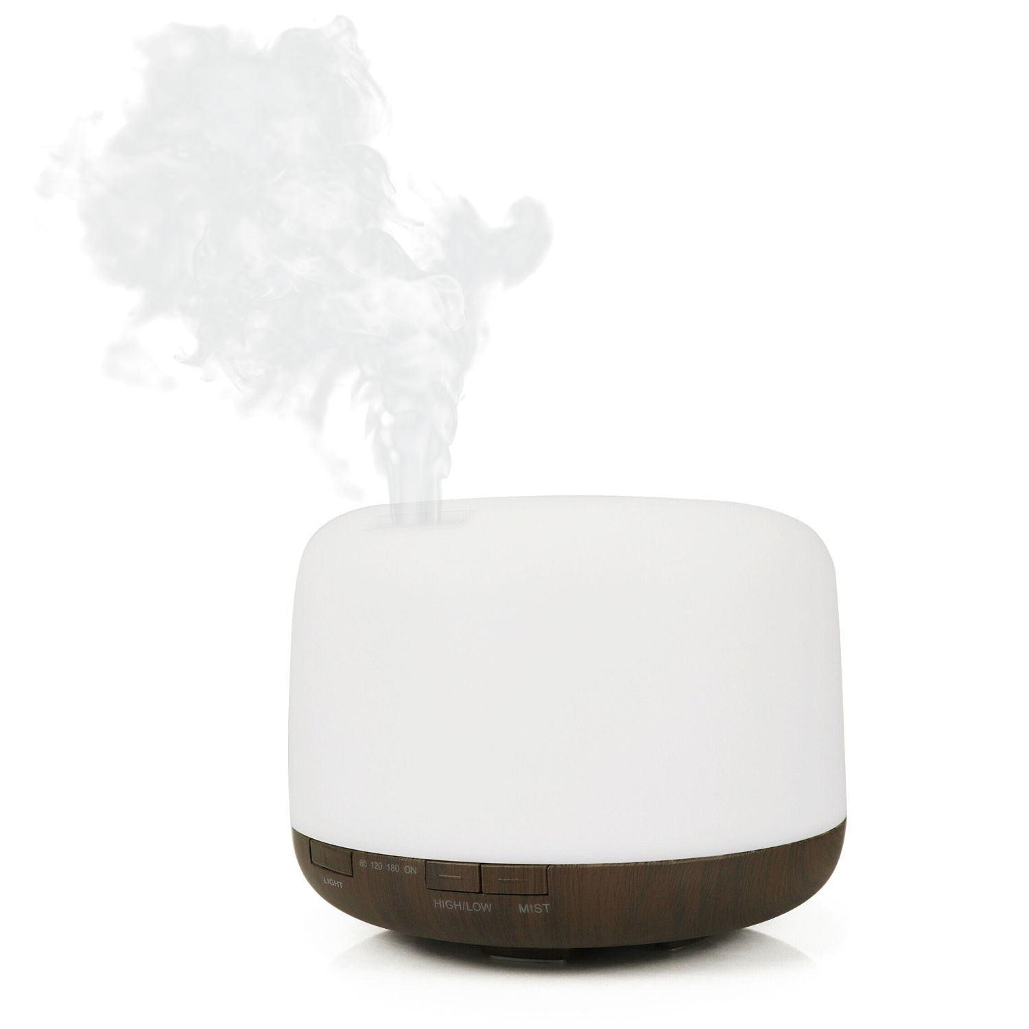 GOMINIMO 5 in1 LED Aromatherapy Essential Oil Diffuser 500ml (Dark Wood Base) - Mega Pet Store