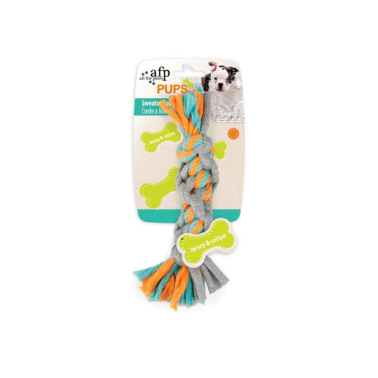 Puppy Chew Rope Toy - Dog Knotted Braided Rag Cotton Jersey Teething Play AFP - Mega Pet Store