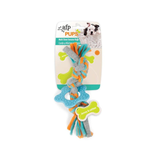 Puppy Multi Chew Rope Ring Toy - Dog Knotted Braided Cotton Teething Play AFP - Mega Pet Store