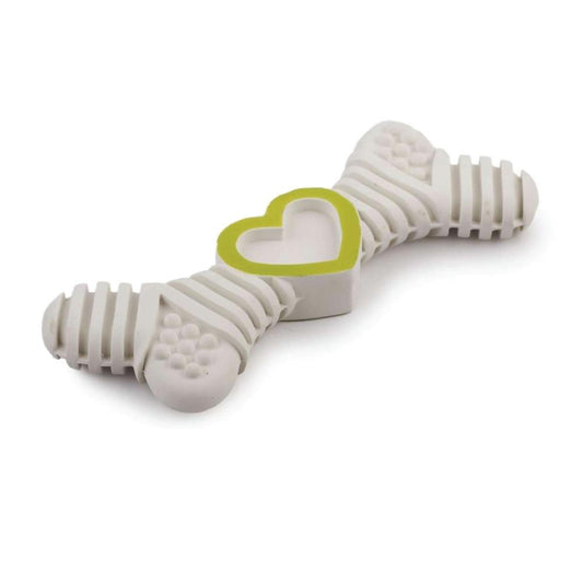 Puppy Chew Bone - Latex Teething Biting + Chewing Dog White Toy AFP - Mega Pet Store