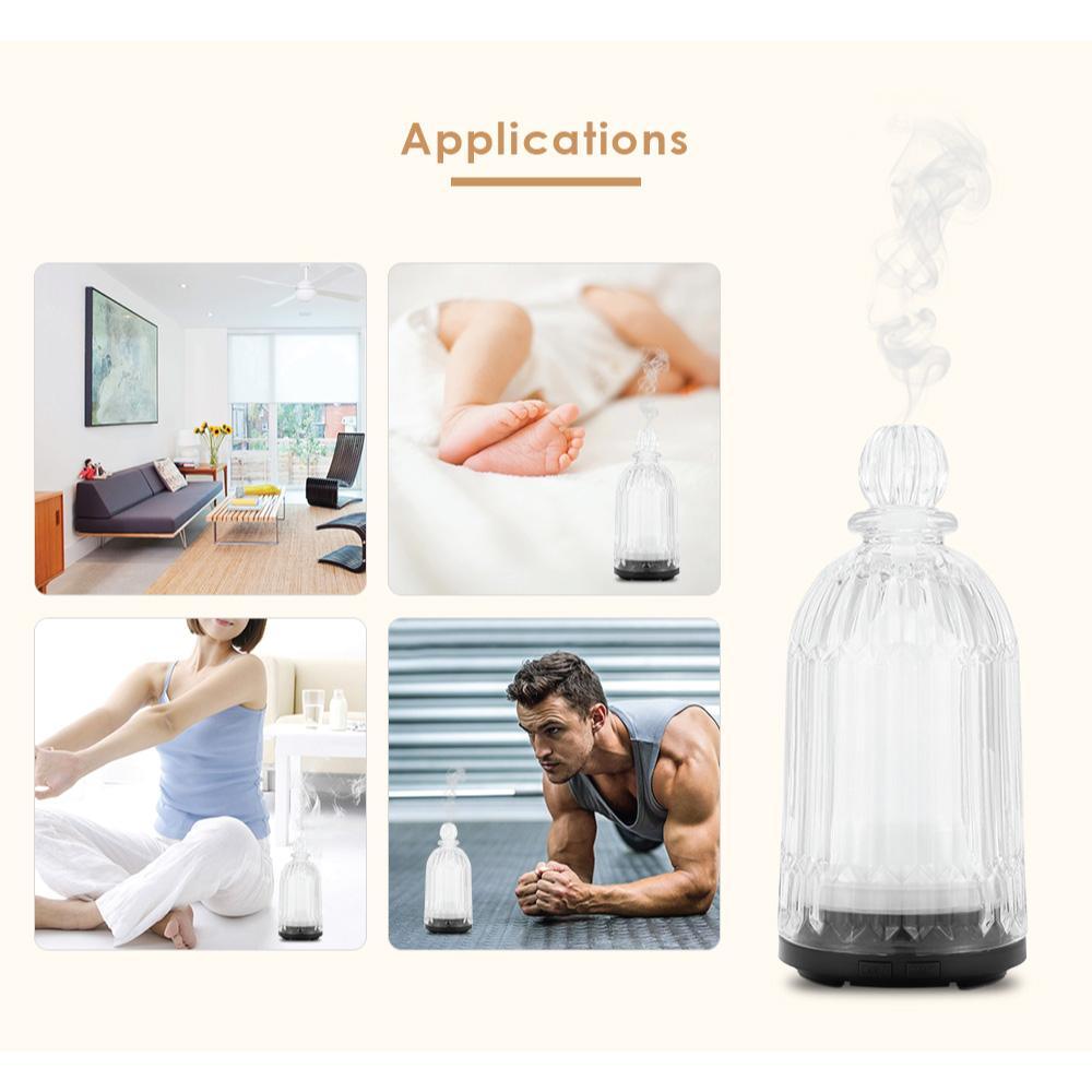 Essential Oil Aroma Diffuser - 120ml 3D Glass Bottle Ultrasonic Mist Humidifier - Mega Pet Store