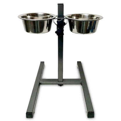 Double Raised Dog Bowl Stand 750ml Pet Cat Elevated Adjustable Food Water Feeder