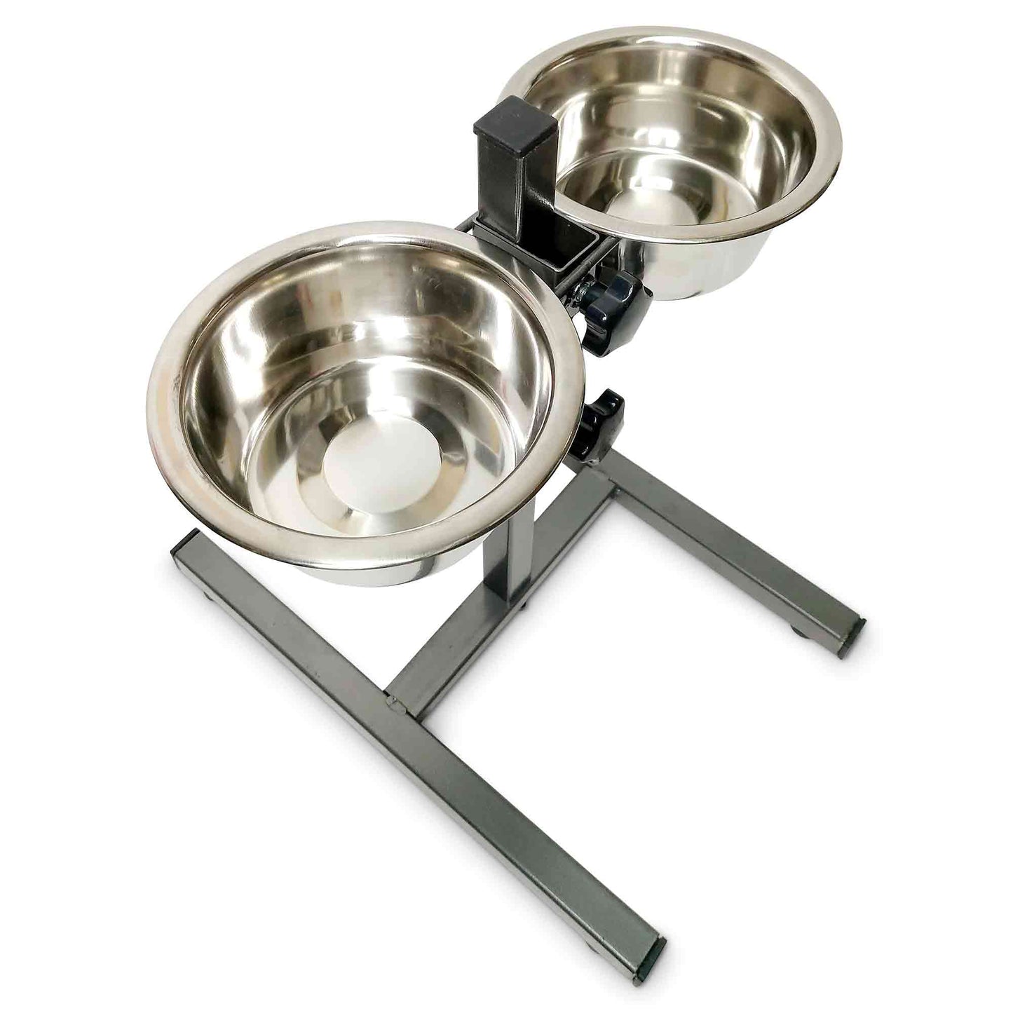 Double Raised Dog Bowl Stand 750ml Pet Cat Elevated Adjustable Food Water Feeder