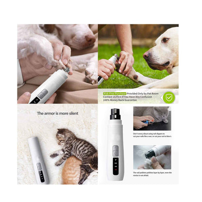 Pet Nail Grinder Dog Cat Electric Trimmer Turbo USB Rechargeable Claw Filer N9