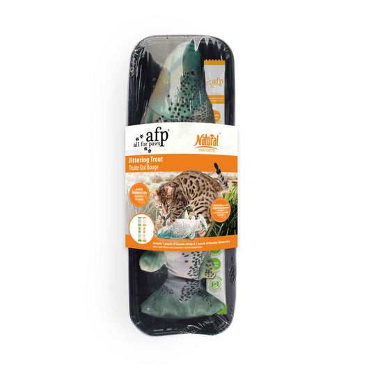 Jittering Trout Cat Toy - Flopping Dancing Fish + Catnip Silvervine Electric USB - Mega Pet Store