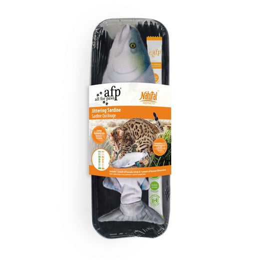 Jittering Sardine Cat Toy Flopping Dancing Fish + Catnip Silvervine Electric USB - Mega Pet Store