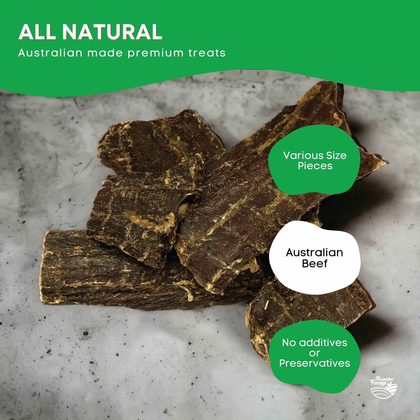 400g Dog Treat Beef Jerky - Dehydrated Australian Healthy Puppy Chew