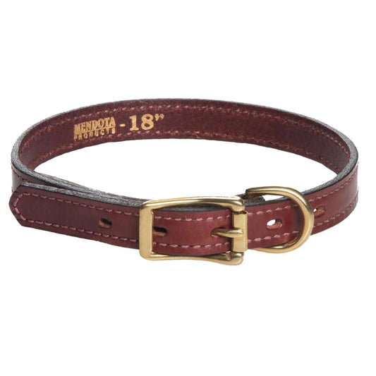 Mendota Leather Narrow width Dog Collar 3/4" X 18" - Mega Pet Store