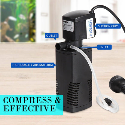 Aquarium Submersible Filter Pond Pump 600L/H 8W 1m - Mega Pet Store