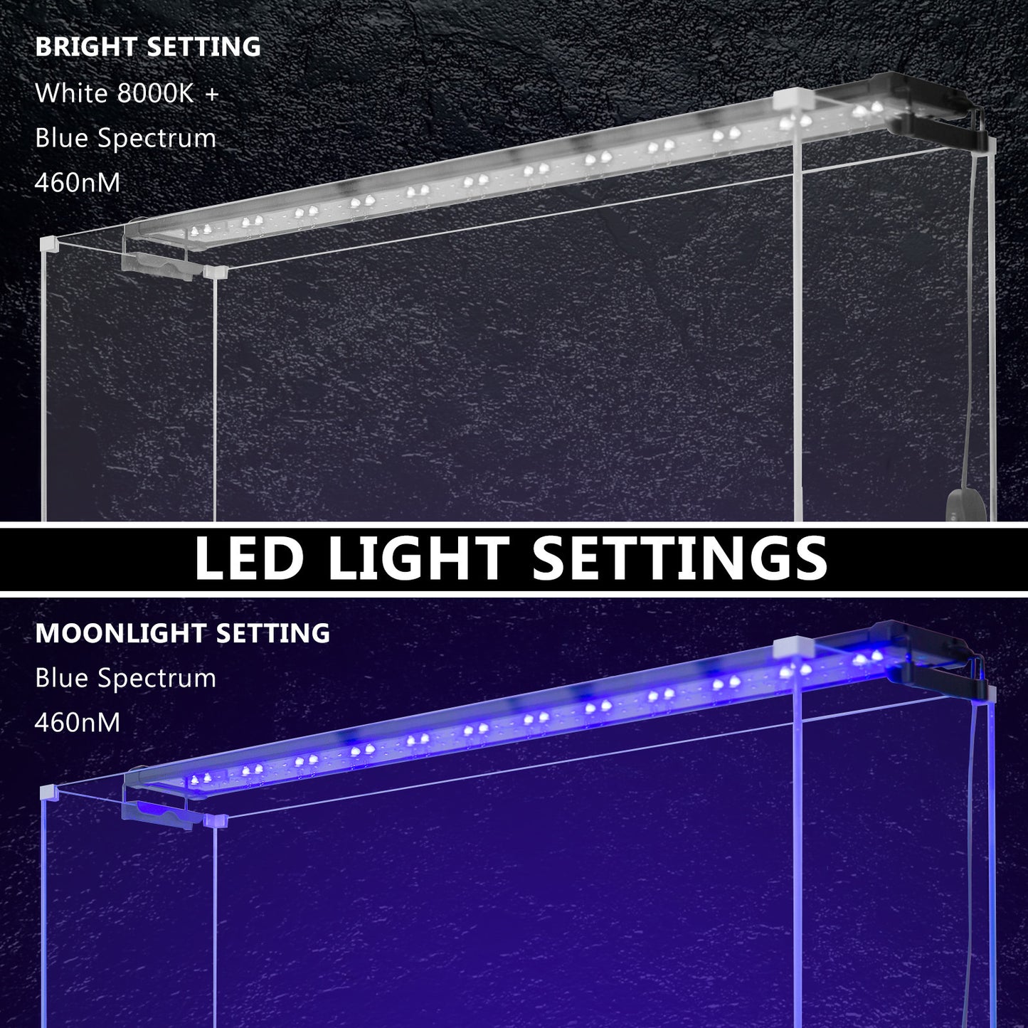 33W Set 2 Aquarium Blue White LED Light for Tank 120-140cm