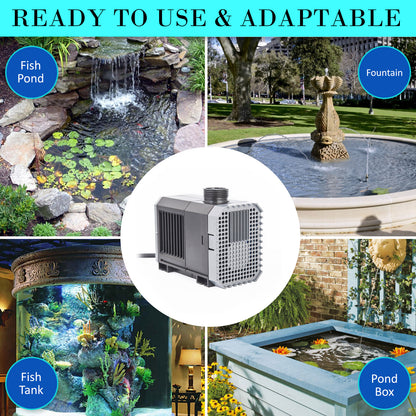 Aquarium Submersible Pond Water Pump 5000L/H 80W 3.8m - Mega Pet Store