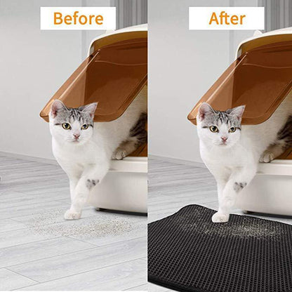 YES4PETS 2 X Double Layer Cat Litter Tray Trap Mat Catch Cat Litter House Box Pad Toilet Mat