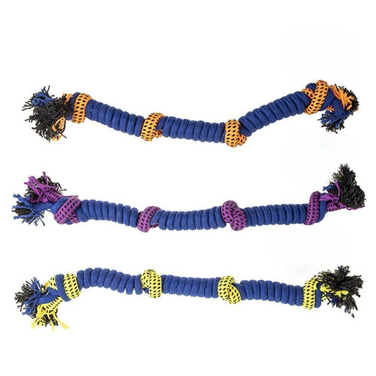 YES4PETS 3 x Dog Toy Tug-of-War Knotted Cotton Rope Pet Toy 54cm Long Chew Rope Play Dental - Mega Pet Store