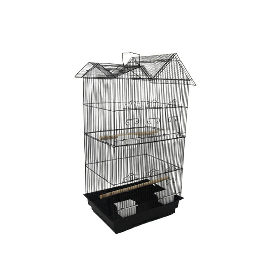 YES4PETS 4 X Medium Size Bird Cage Parrot Budgie Aviary with Perch - Black - Mega Pet Store